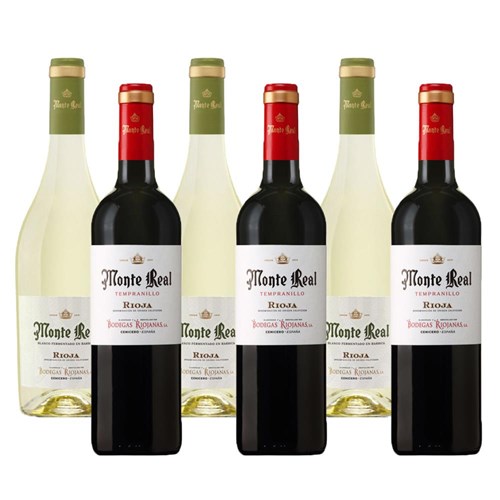 Case of 6 Mixed Monte Real Red & White Spanish Wine